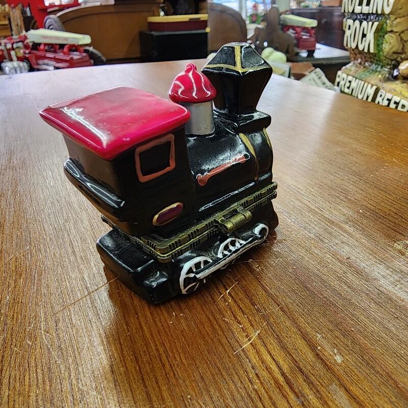 Train Trinket Box, Black, Size: 2.5 In