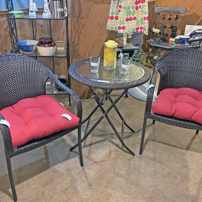 2 All Weather Chairs/Tabl