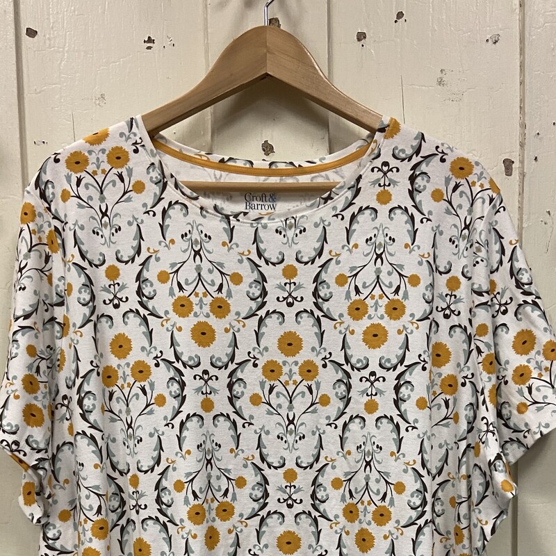 Wht/yllw Floral Tee