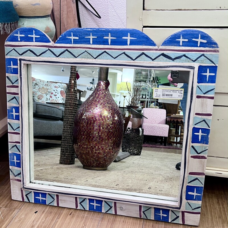 Painted Frame Mirror
Size: 25x23