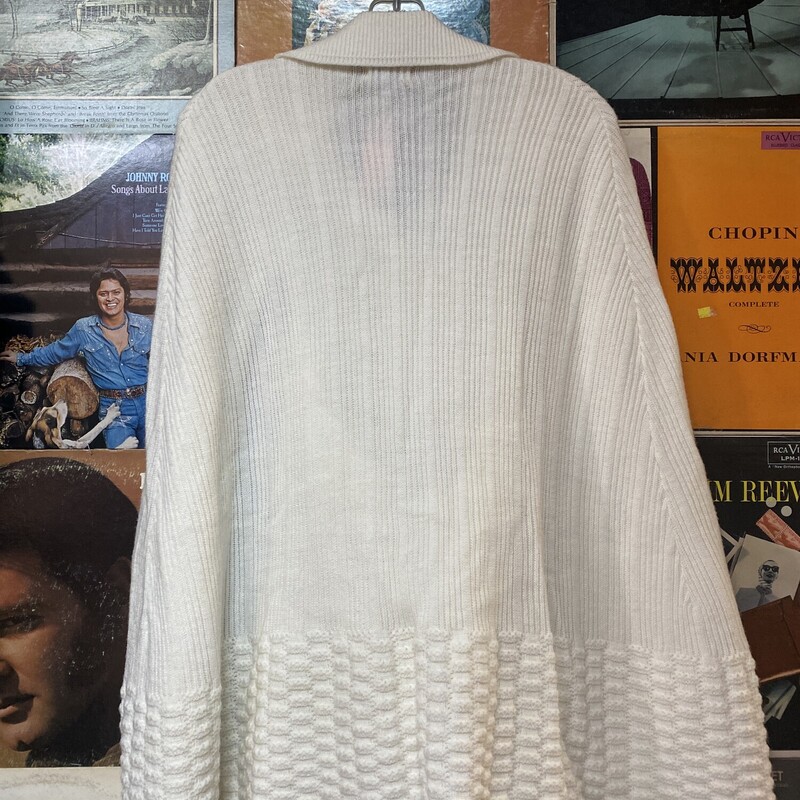 Sweater/top, White, Size: M/l no tag open back top with shawl attatched so adorable! 60's-70'