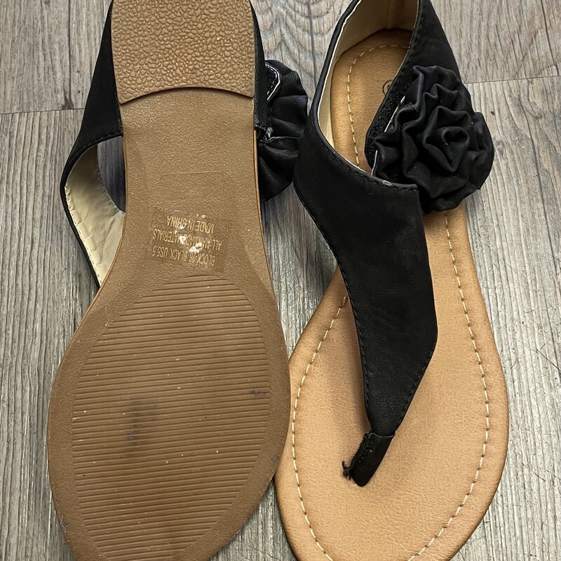 Kosi Sandals, Black, Size: 5.5Y