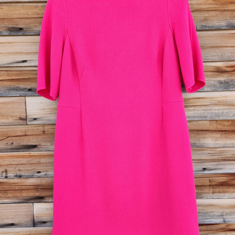 AKRIS size 12 Bubblegum Pink Short Sleeve Dress<br />
Pit to pit 19 inches across<br />
Pit down sleeve 7 inches<br />
Waist 18.5 inches across<br />
Hips 21 inches across<br />
neck down back 37 inches<br />
EUC