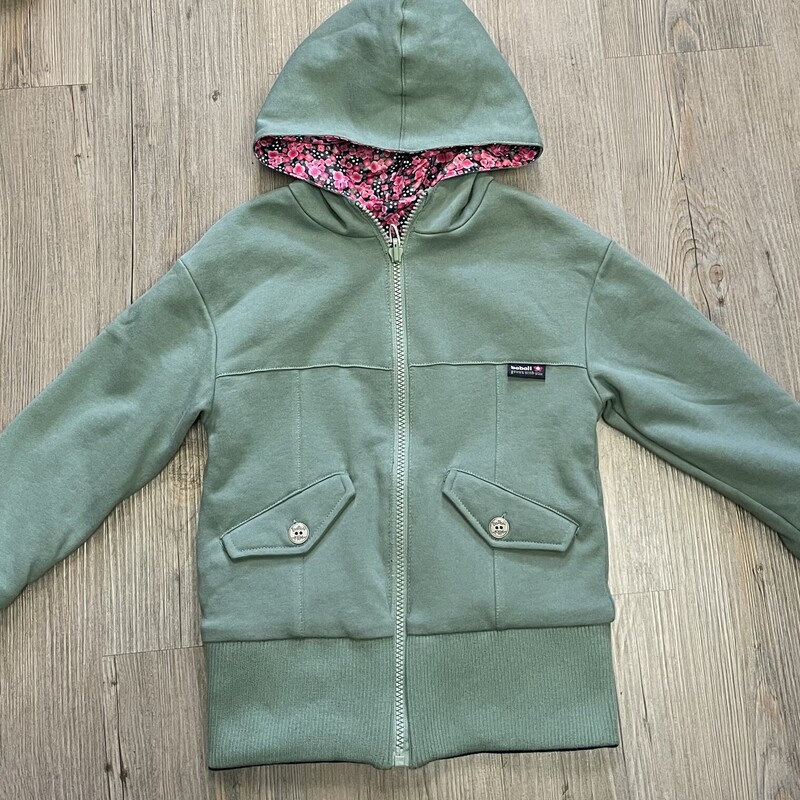 Boboli Reversible Jacket, Green/Floral, Size: 4Y