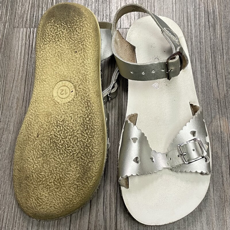 Salt Water Sandals, Silver, Size: 12Y