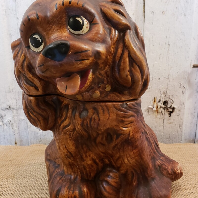 Handmade Ceramic Dog Cookie Jar. In good condition. Size: 12in tall