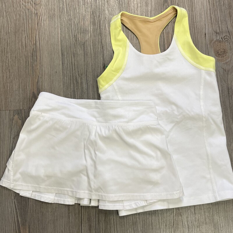 Ivivva Skort And Tank Top, White, Size: 4Y