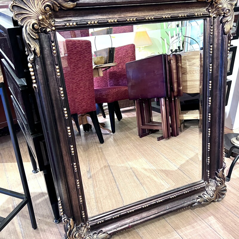 Mirror Ornate, Brown & Gold, Size: 30x36