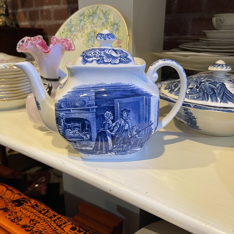Liberty Blue/white Teapot, Blue/wh