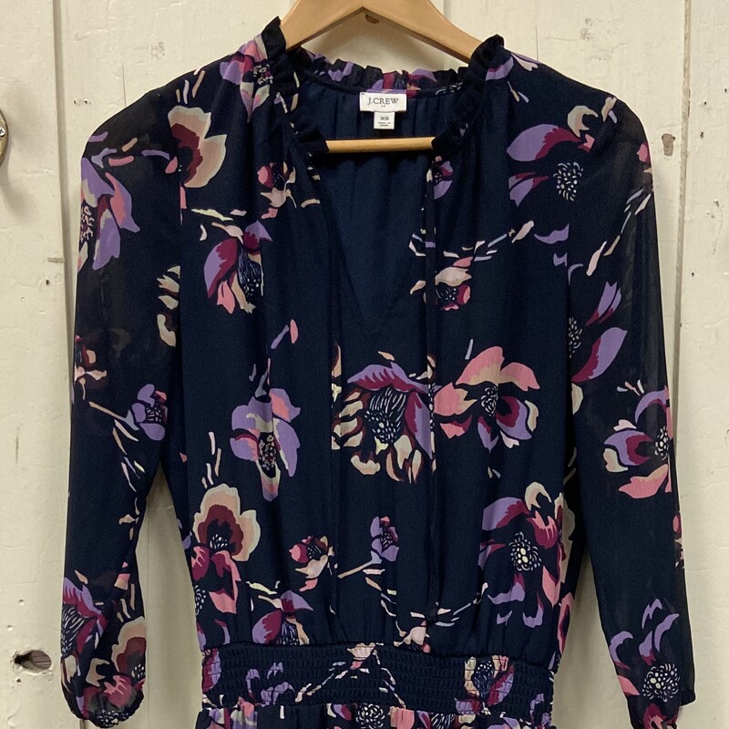 Nvy/prp Floral Dress