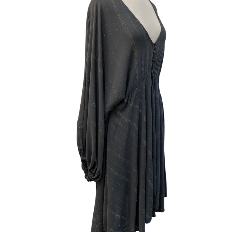 Scandal Boho Dress
Gray with Gold Metallic Thread
Size: Medium