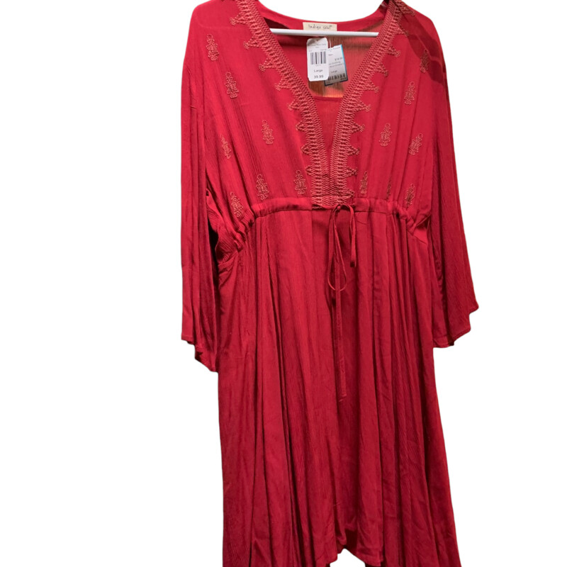 Indigo Soul Crinkle Neck Dress, Red, Size: Large
NWT Tag Price $39.99