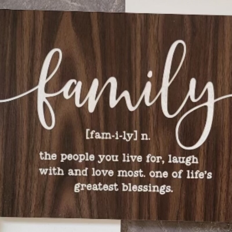 Family Noun stained sign
Handmade by a Local Vendor