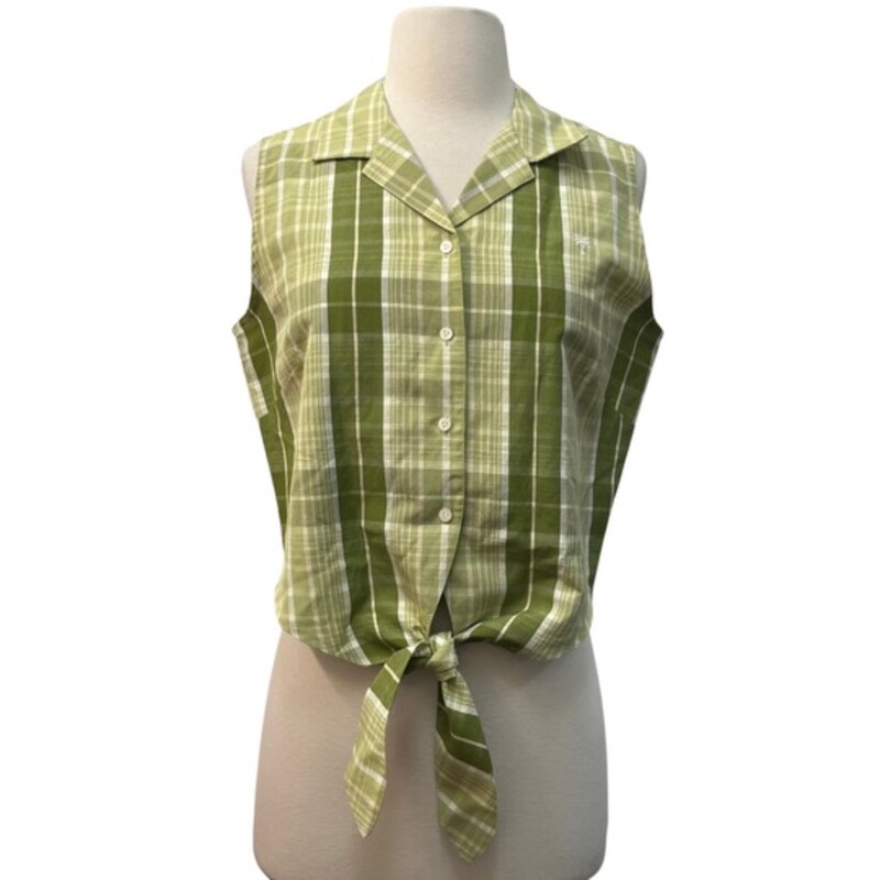 NEW Tommy Bahama Alice Plaid Tie Top
 60% Silk 40% Linen
Jungle
Size: 8