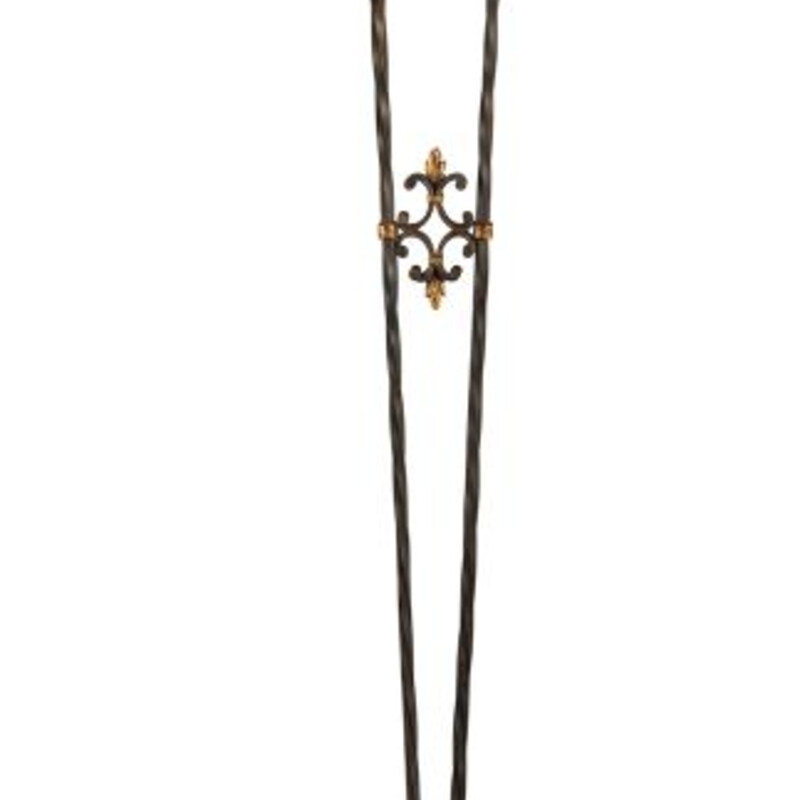 Fine Art Castile Floor Lamp
Gold Brown Iron Wood with Creme Porcelain Shade
Size: 18x72H
Uses (1) 100 watt medium base bulb. The socket type is porcelain with a in line foot dimmer switch. This torchiere weighs 66 pounds.
RETAIL $4725