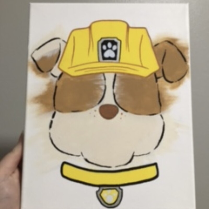 Construction Pup painted by a Local Artisan