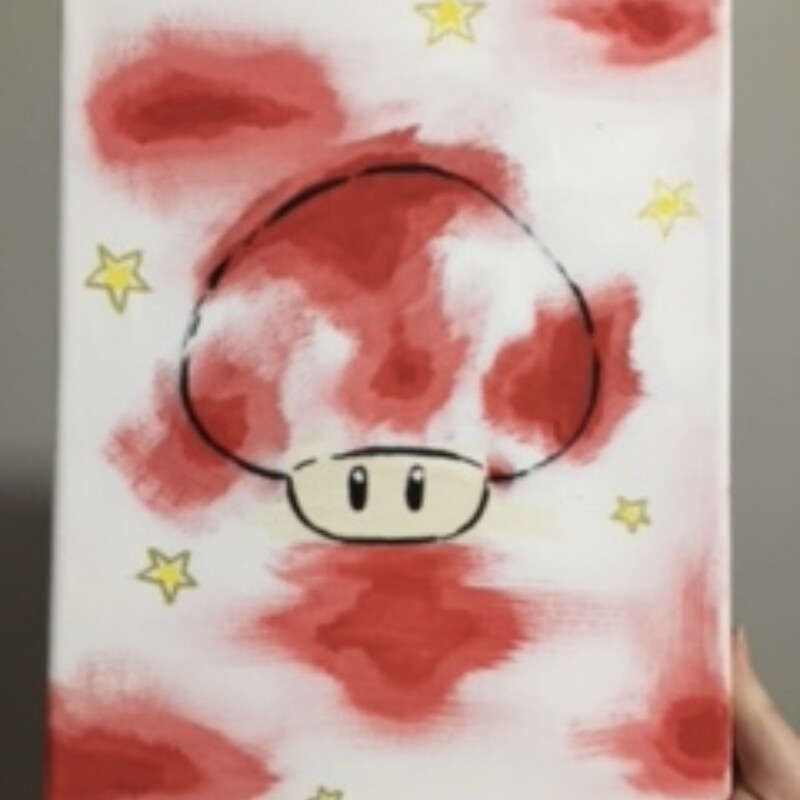 Mushroom Canvas painted by a Local Artisan