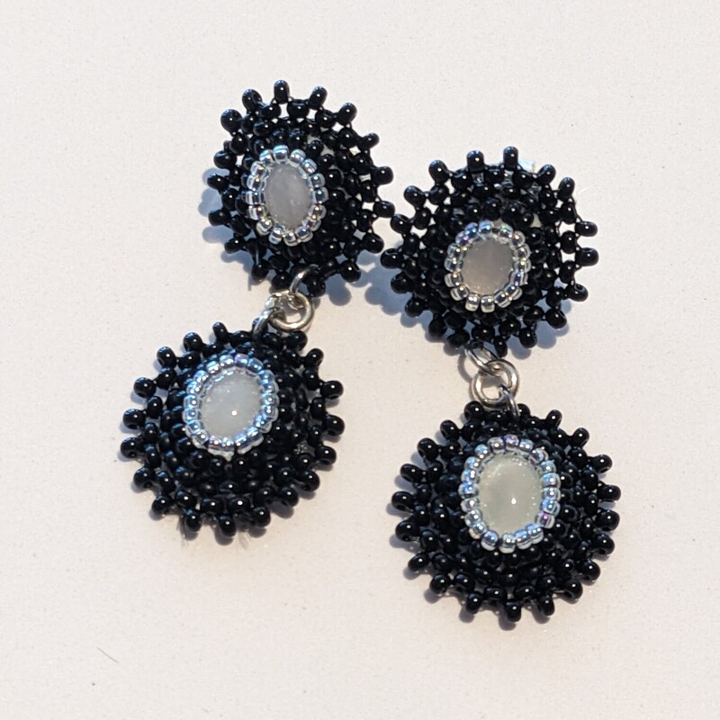Double Agate Star Earring