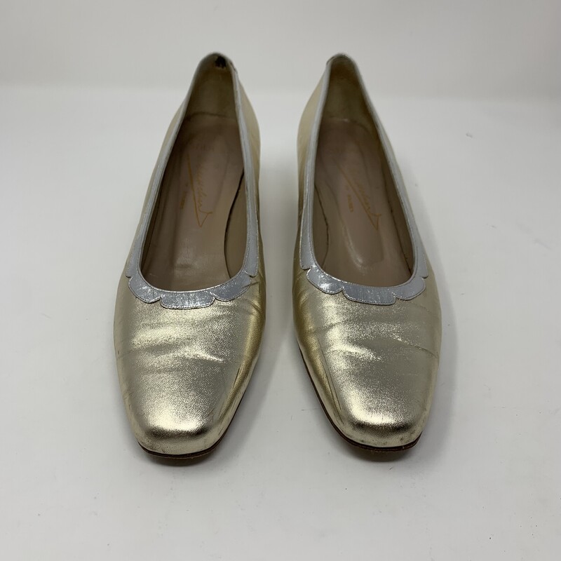 Vinatge Belgian Shoes, Gold, Size: 8.5