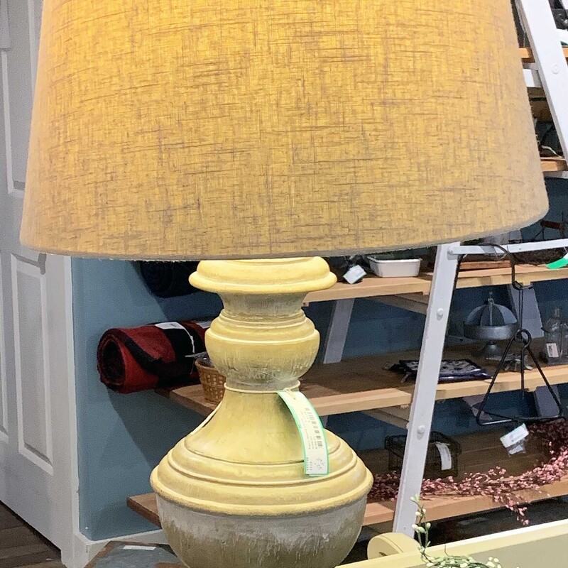 Faux Wood Lamp
32 In Tall.