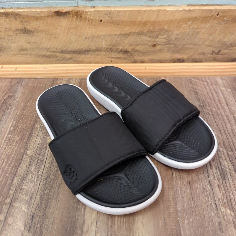 AllInMotion Slide Sandals, White/Bl, Size: Shoes 13