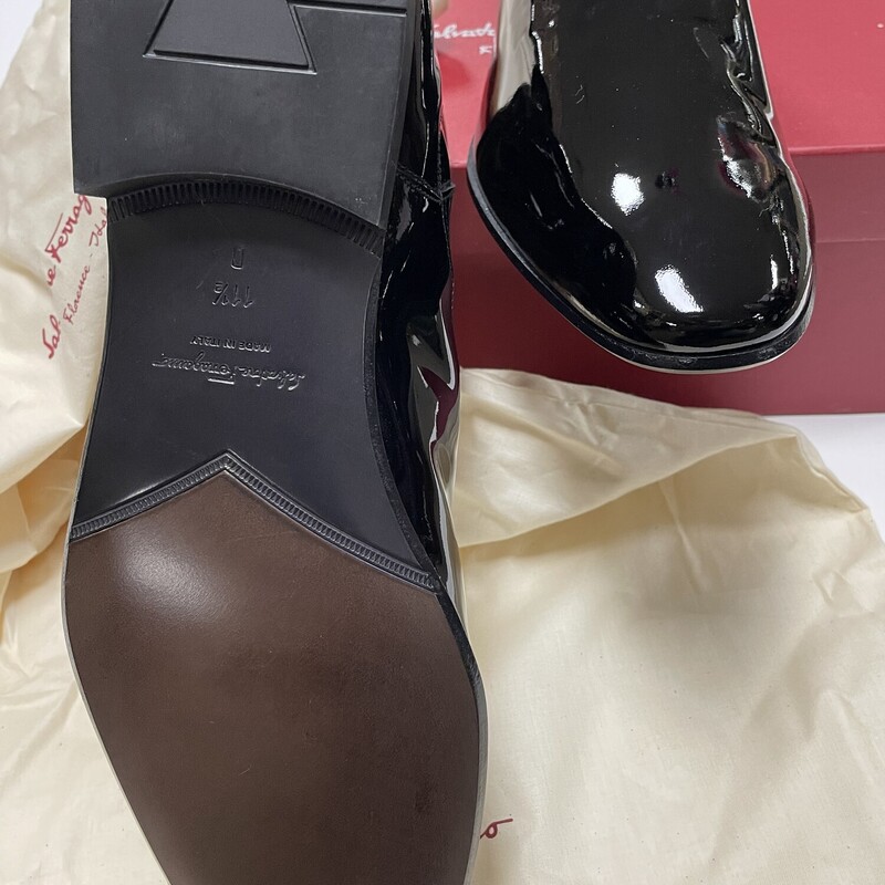 Salvatore Ferragamo NEW Men's Patent Shoe Boot, Blk, Size: 11.5 D