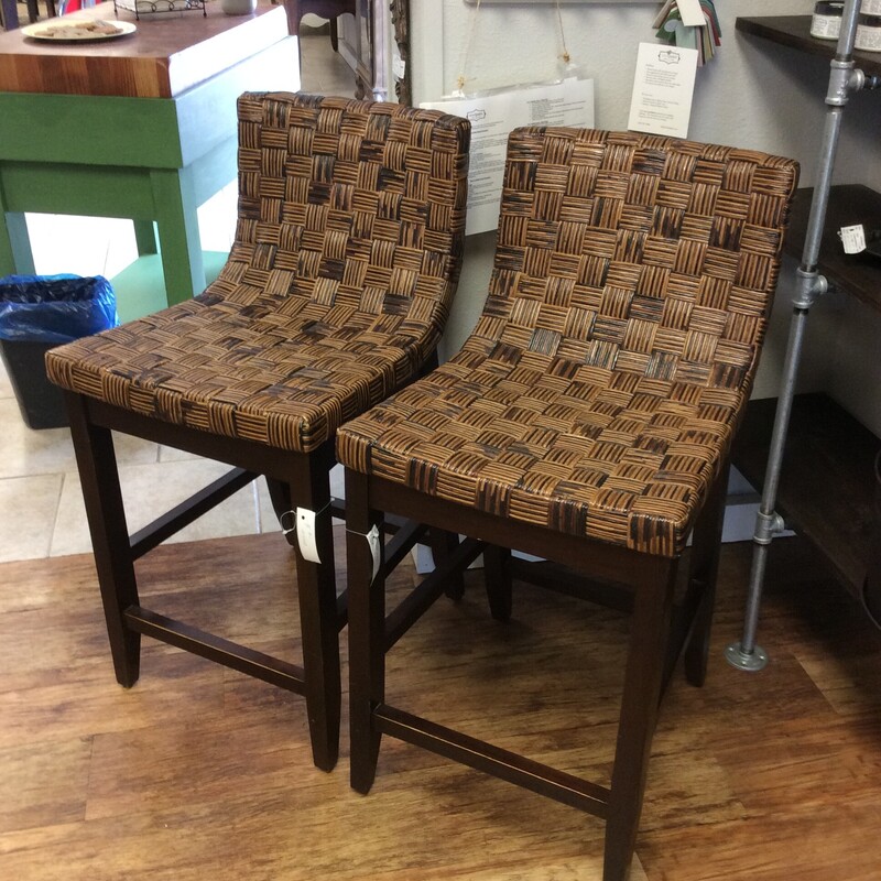 This is a pair of wicker-like Pier One barstools.