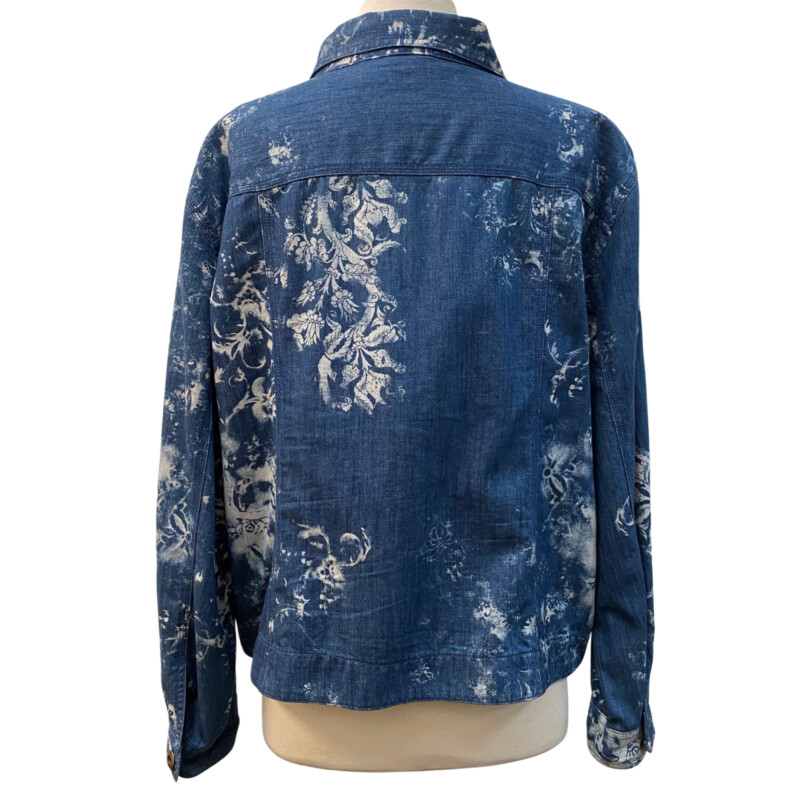 Chicos Dyed Floral Jacket
Denim and White S
ize: 16