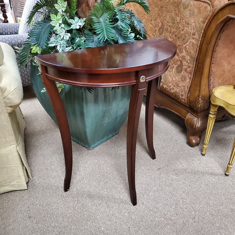 Bombay&Co Demilune Table, Brown, Size: 24x28x13
