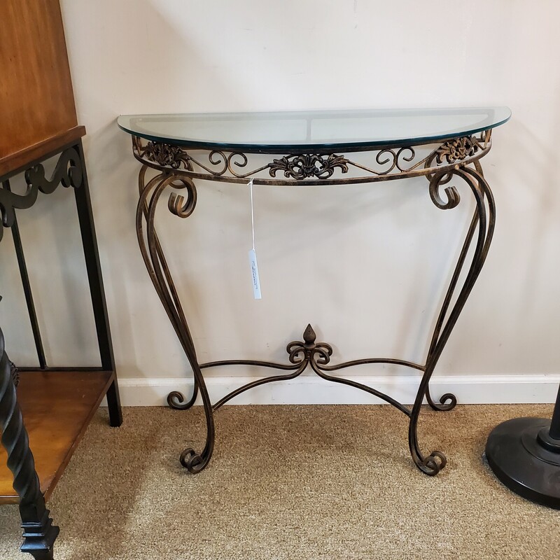 Demilune Tables-Metal Bas