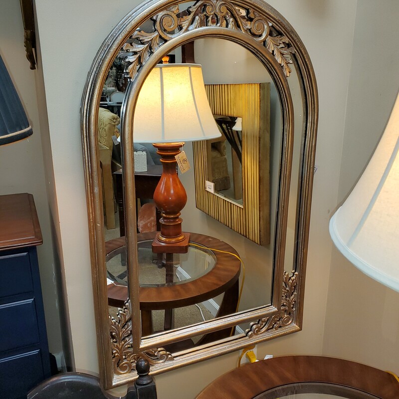 Wood Framed Arched Mirror