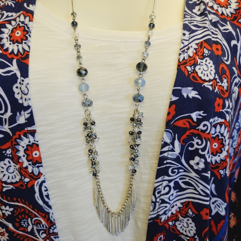 Blue & Tassel Necklace