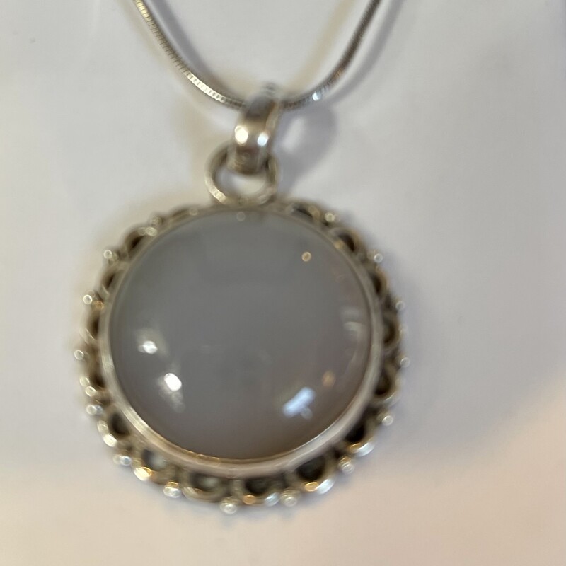 Sterl. Moonstone Necklace, None, Size: None
