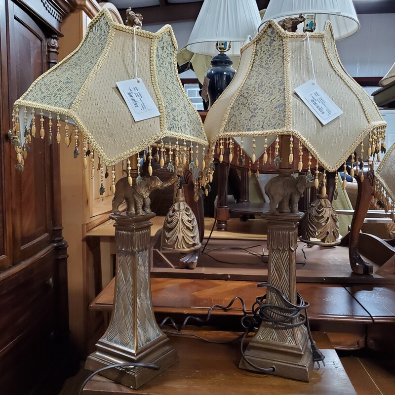 Pair Elephant Lamps
