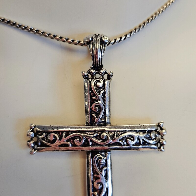 New Cross Necklace, Sil/blin, Size: Os, $38.99
Dark Grey Bling