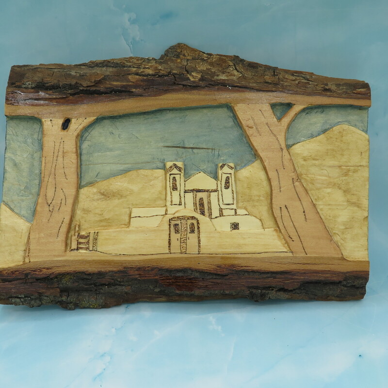 Plaque Church Carved, Wood, Size: 8x11