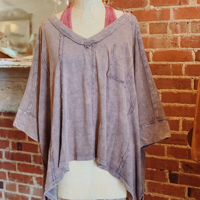 Brown Frayed Tee