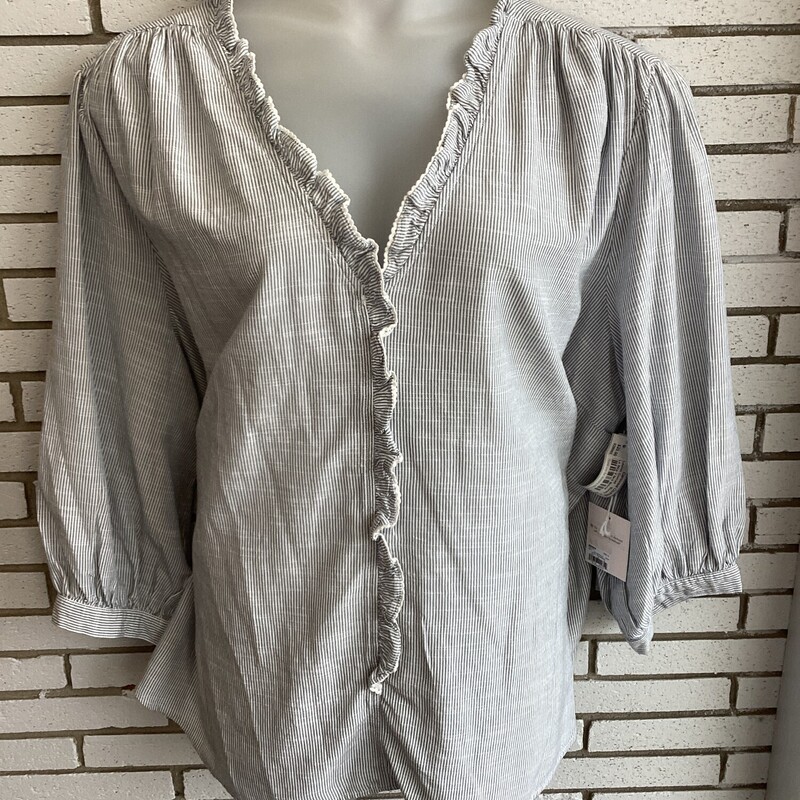 Ls Strp V Nck Blouse