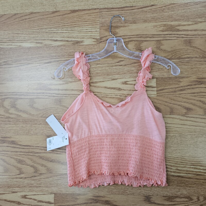 NEW SO TIE FRONT TANK, ORANGE, Size: LARGE