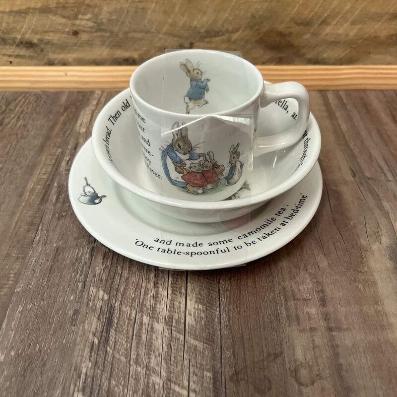 Peter Rabbit Cup Set, White, Size: Home Decor