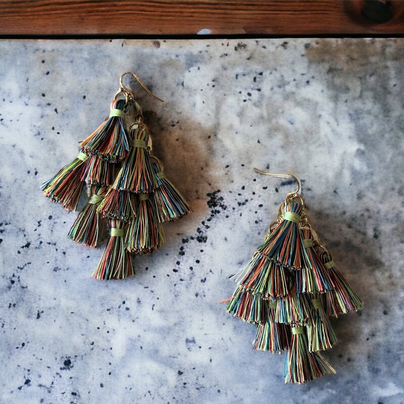 These beautiful earrings measure 3.5 inches long!
