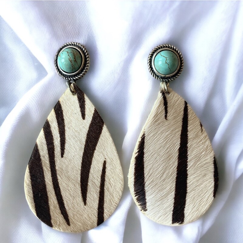 Turquoise Zebra Earrings