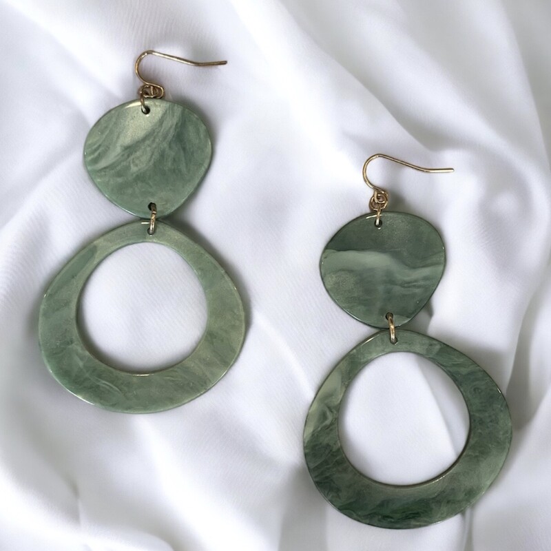 Green Circles Earrings