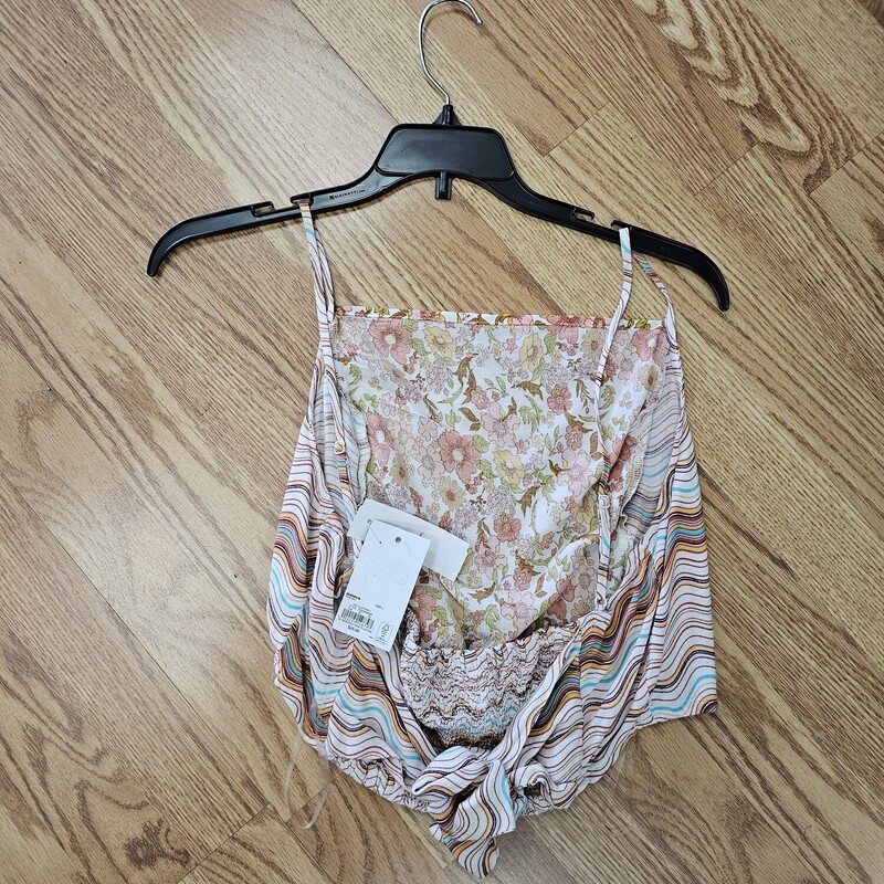 NEW SO BANDANA TANK, WHITE/OR, Size: LARGE