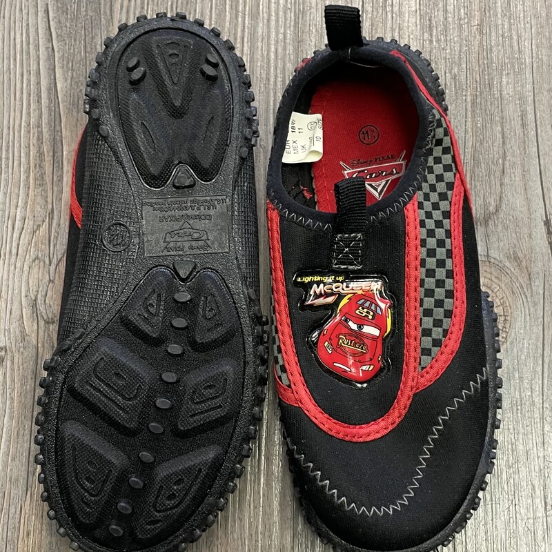 Disney Cars Water Shoes, Black, Size: 11.5Y