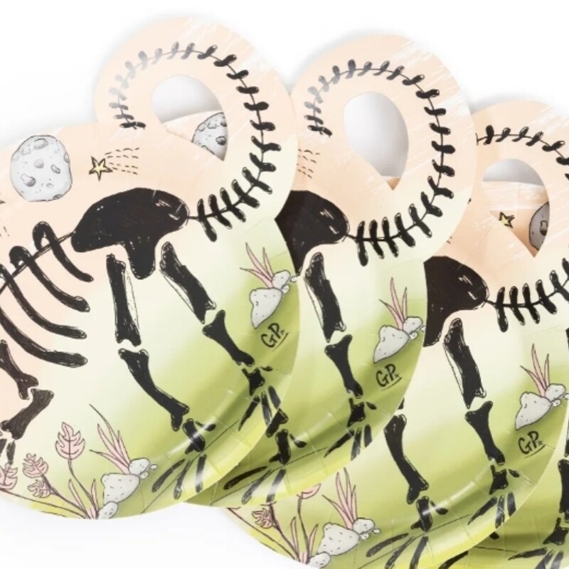 Serve up a ROARing good time with our 7 dinosaur party plates. A cool t-rex shape and fun fossil designs make these the perfect dinnerware for prehistoric parties!