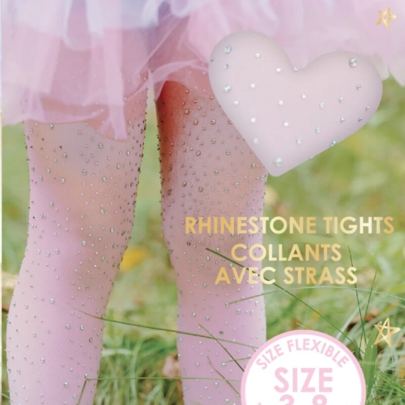 Rhinestone Tights Size :3-8 :Colour:Light Pink