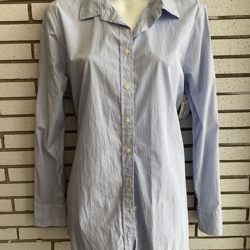 L/s Shirt Striped, Blue/wht, Size: Medium