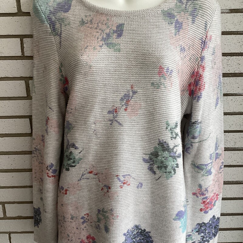 Ls Flower Prt Sweater