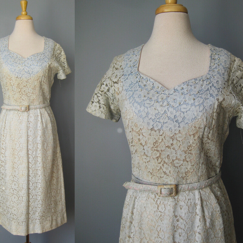 Vtg Lace W Pearls